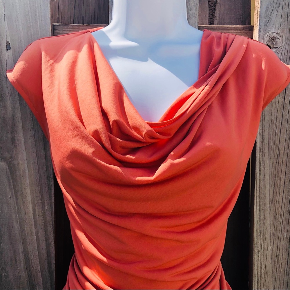 ❤️ Coral Drappy Blouse by Michael Kors Size Medium - Picture 2 of 6